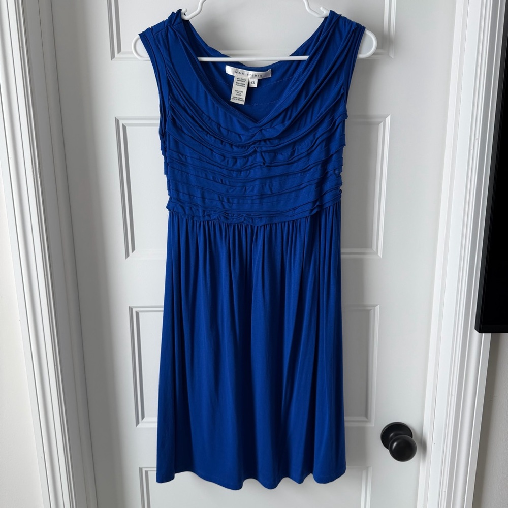 Max Studio Sleeveless Midi Dress in Cobalt Blue